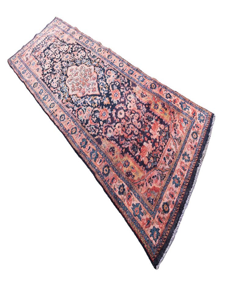 Detail image of 3' 9 x 10' 4  Hand Knotted Ultra Vintage Persian Wool Runner Rug