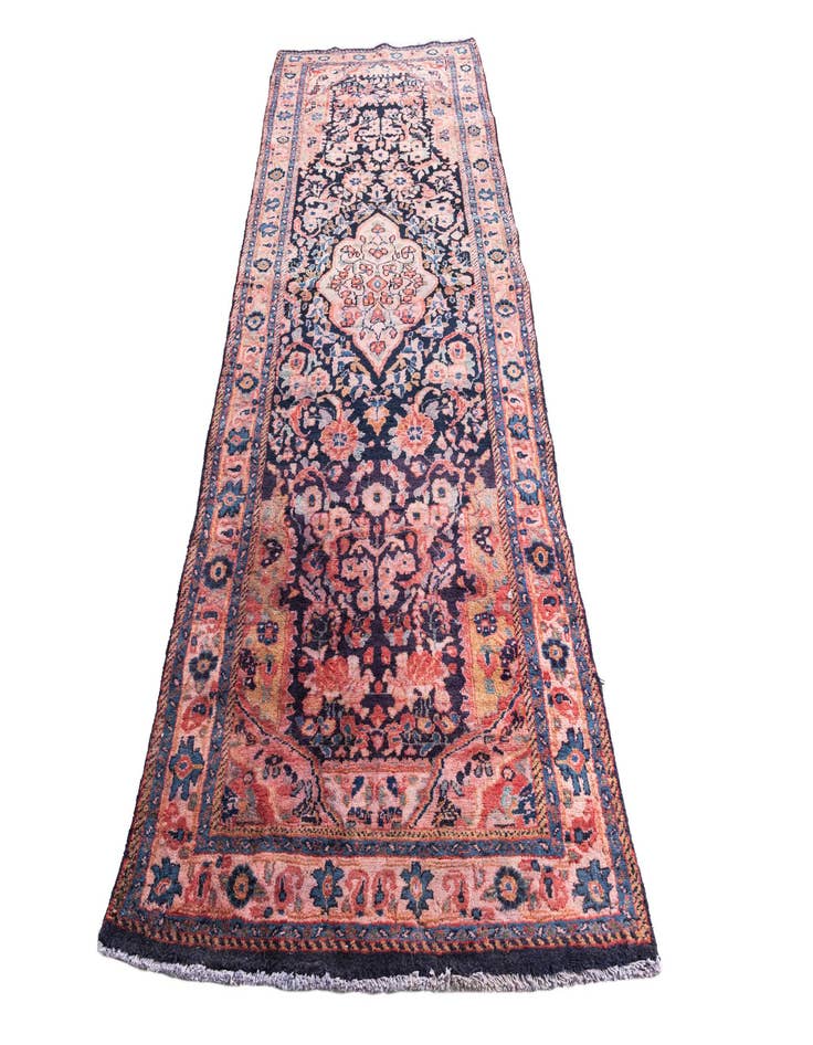 Detail image of 3' 9 x 10' 4  Hand Knotted Ultra Vintage Persian Wool Runner Rug