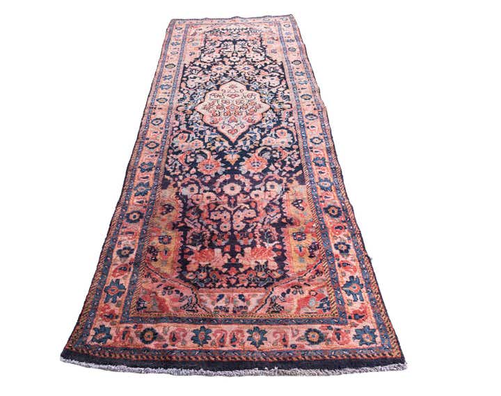3' 9 x 10' 4 Hand Knotted Ultra Vintage Persian Wool Runner Rug