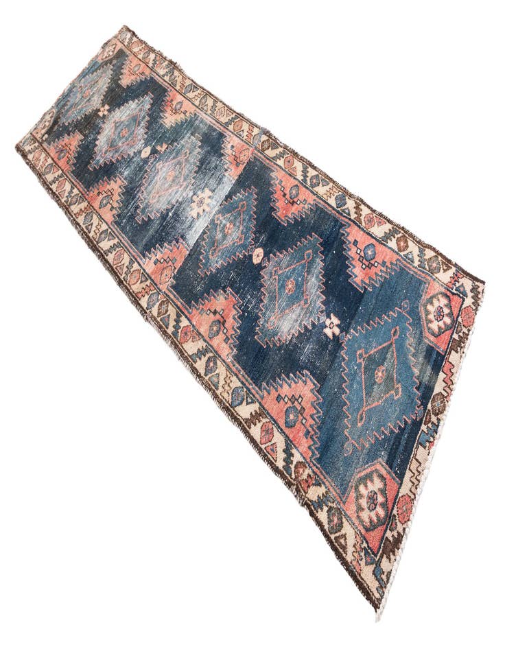 Detail image of 2' 8 x 7' 10  Hand Knotted Ultra Vintage Persian Wool Runner Rug