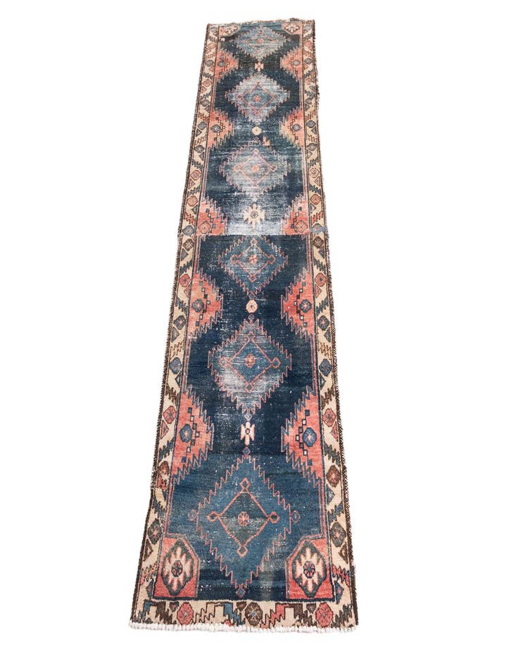 Detail image of 2' 8 x 7' 10  Hand Knotted Ultra Vintage Persian Wool Runner Rug