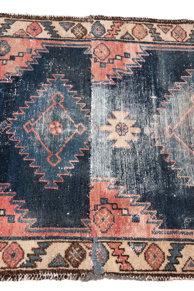 Detail image of 2' 8 x 7' 10 Hand Knotted Ultra Vintage Persian Wool Runner Rug