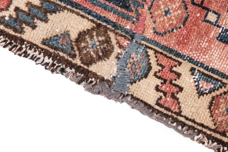Detail image of 2' 8 x 7' 10 Hand Knotted Ultra Vintage Persian Wool Runner Rug