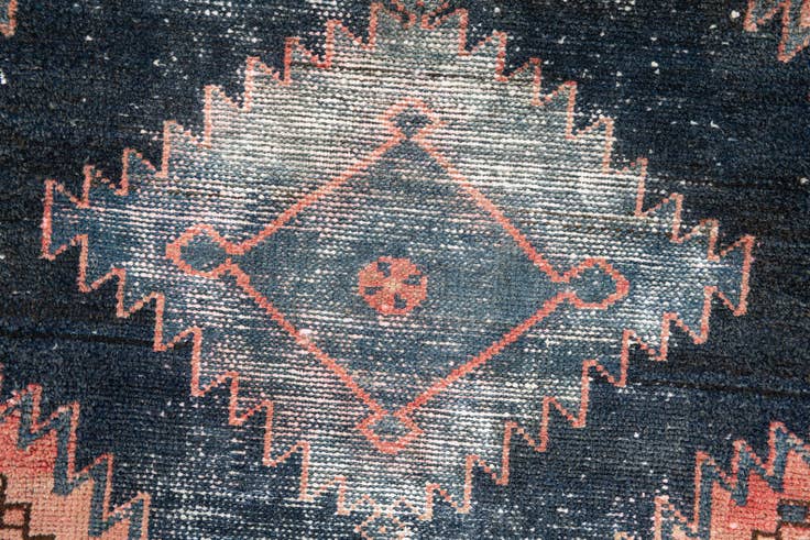 Detail image of 2' 8 x 7' 10 Hand Knotted Ultra Vintage Persian Wool Runner Rug