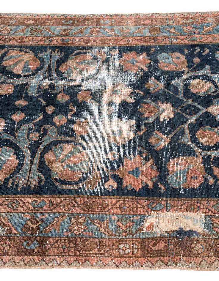 Detail image of 4' x 9' 7  Hand Knotted Ultra Vintage Persian Wool Runner Rug