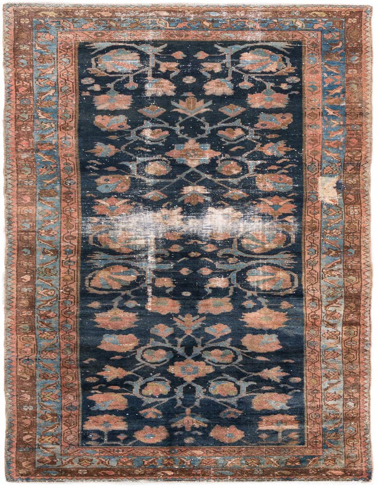 Detail image of 4' x 9' 7 Hand Knotted Ultra Vintage Persian Wool Runner Rug