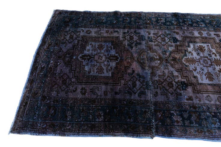 Detail image of 3' 6 x 8' 10 Hand Knotted Ultra Vintage Persian Wool Runner Rug