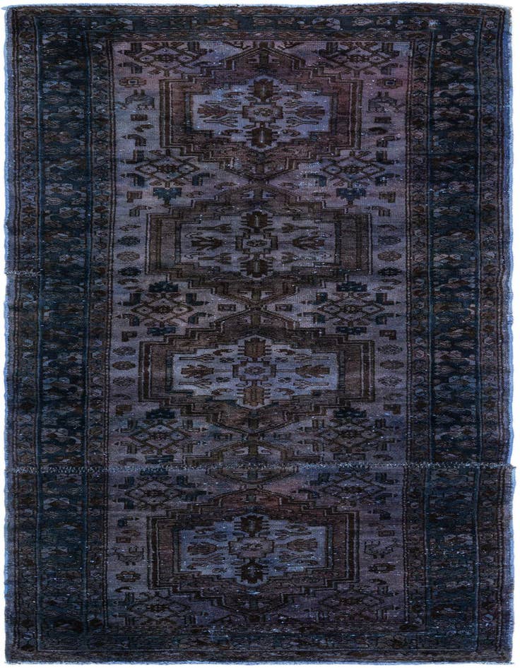 Detail image of 3' 6 x 8' 10 Hand Knotted Ultra Vintage Persian Wool Runner Rug