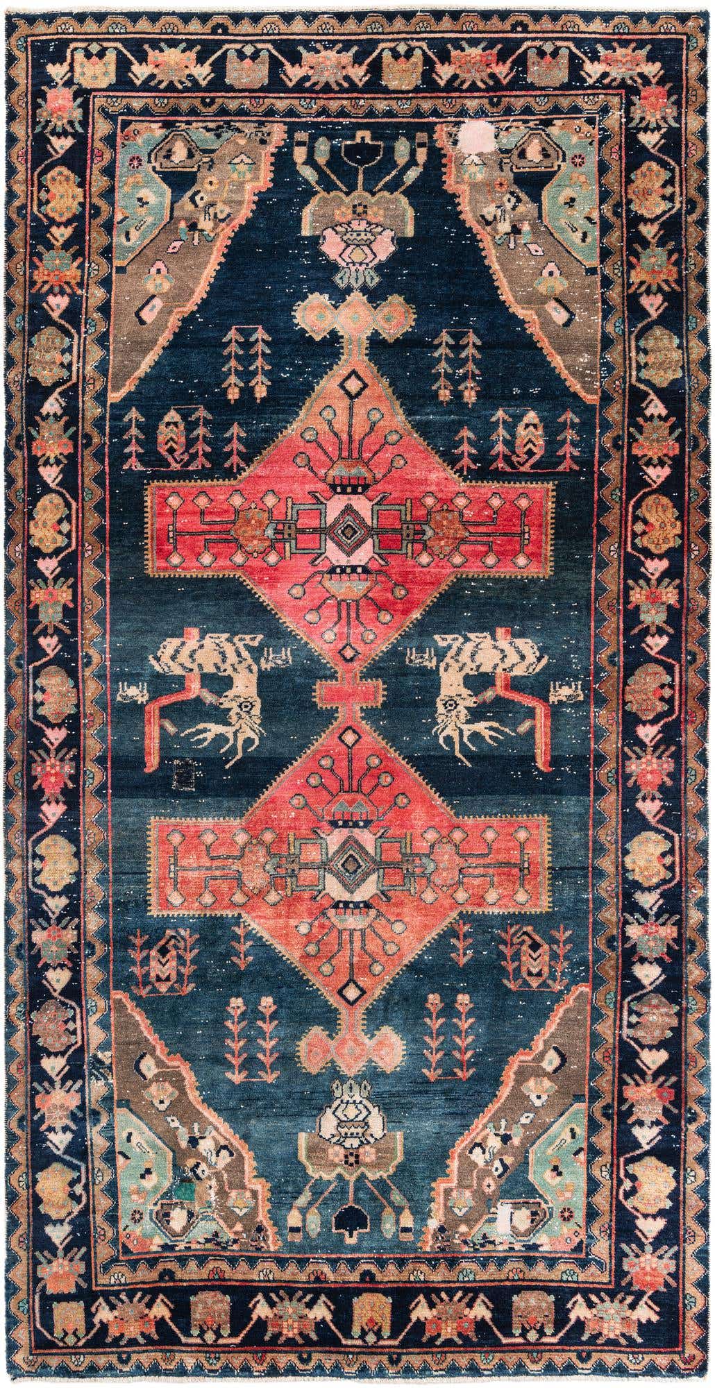 5' 1 x 10' Hand Knotted Ultra Vintage Persian Wool Runner Rug