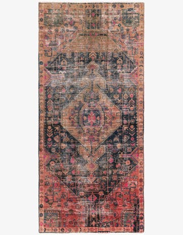 3' 8 x 8' Hand Knotted Ultra Vintage Persian Wool Runner Rug