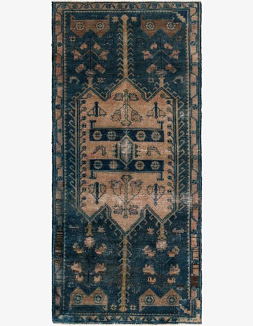 4' x 8' 7 Hand Knotted Ultra Vintage Persian Wool Runner Rug