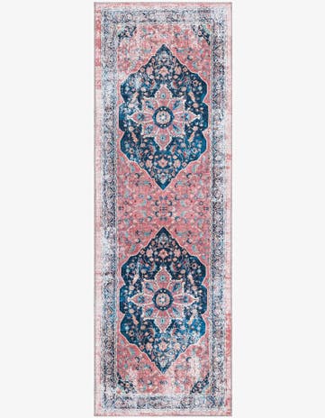 Navy Blue Washable Yara Runner Rug