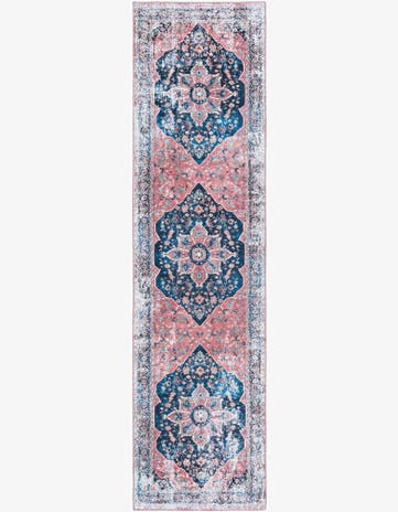 Navy Blue Washable Yara Runner Rug