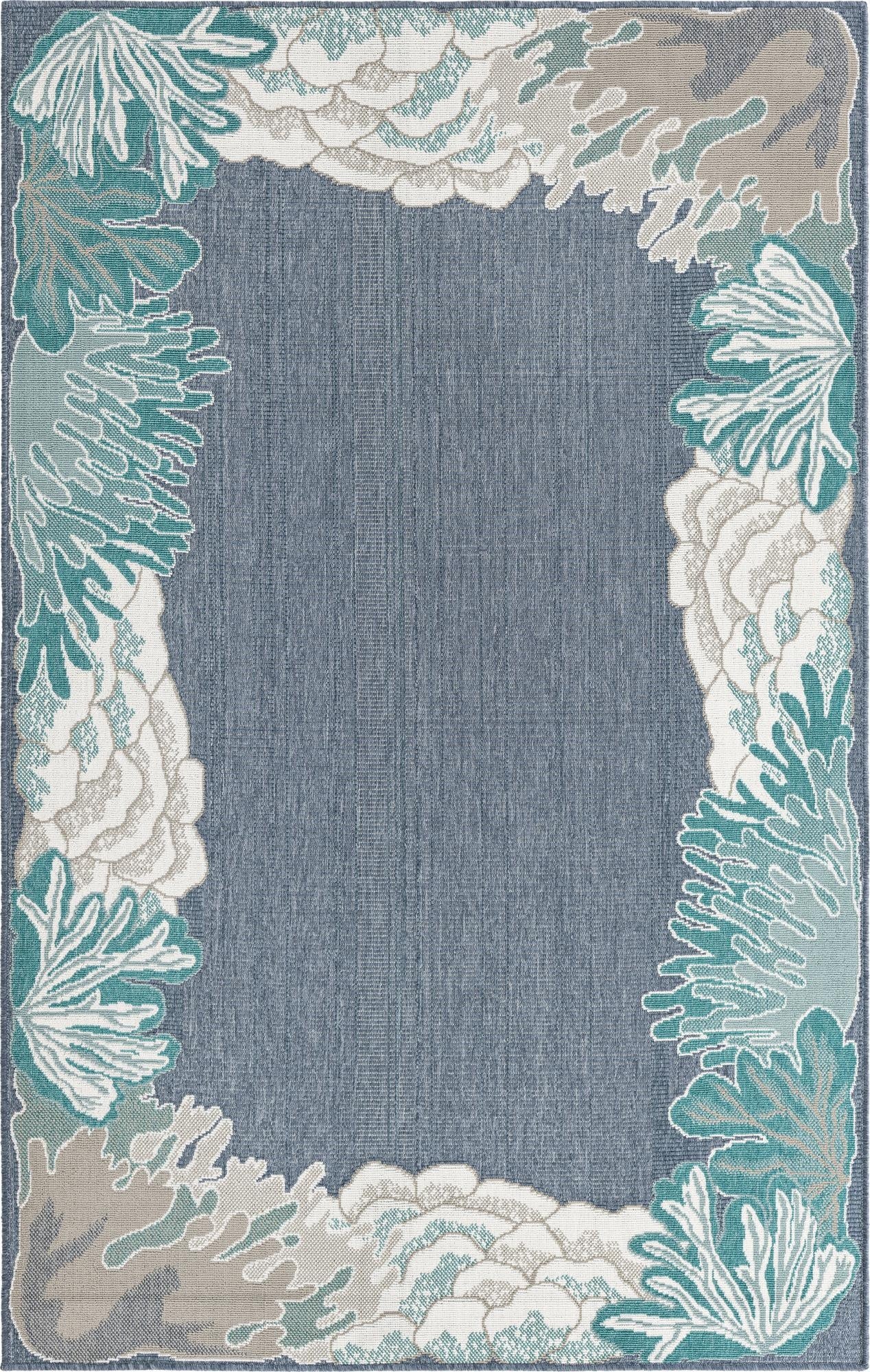 1' 3 x 1' 3  Washable Coastal Indoor / Outdoor Sample Rug