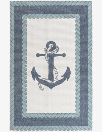 1' 3 x 1' 3 Easy-Clean Coastal Indoor / Outdoor Sample Rug