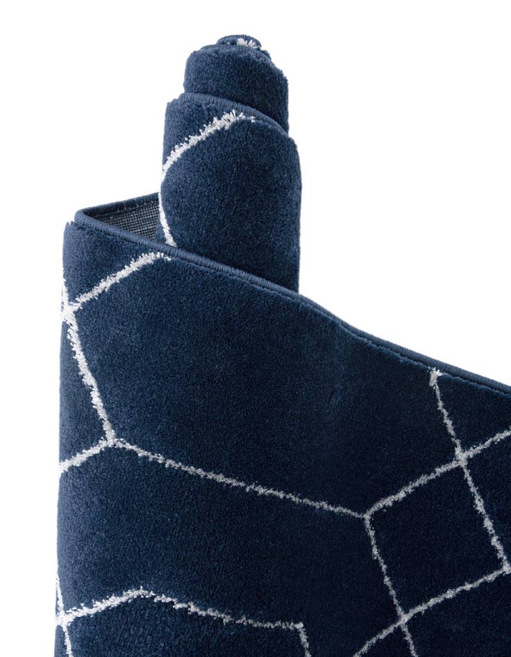 Detail image of Custom Navy Blue Silver  Marilyn Monroe&trade; Glam Trellis Rug