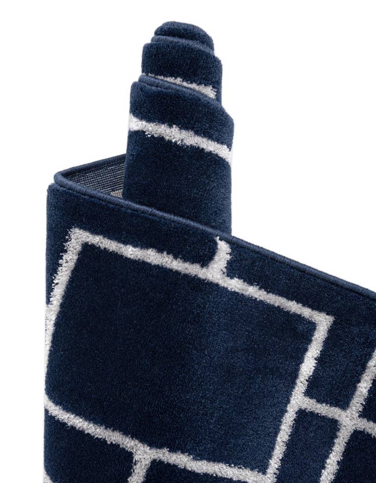 Detail image of Custom Navy Blue Silver Marilyn Monroe™ Glam Deco Rug