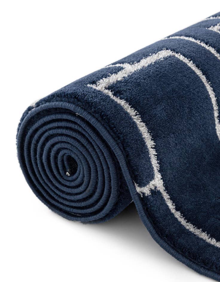 Detail image of Custom Navy Blue Silver Marilyn Monroe™ Glam Deco Rug