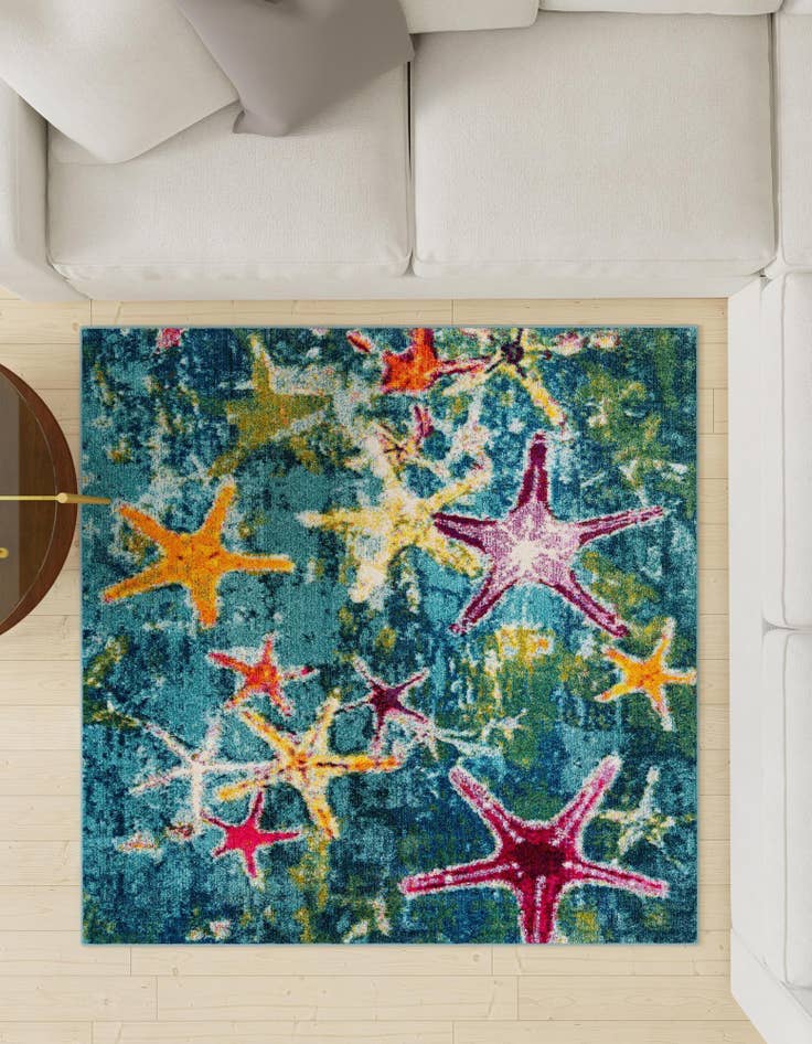 Detail image of 5' 3 x 5' 3 Washable Amalfi Square Rug
