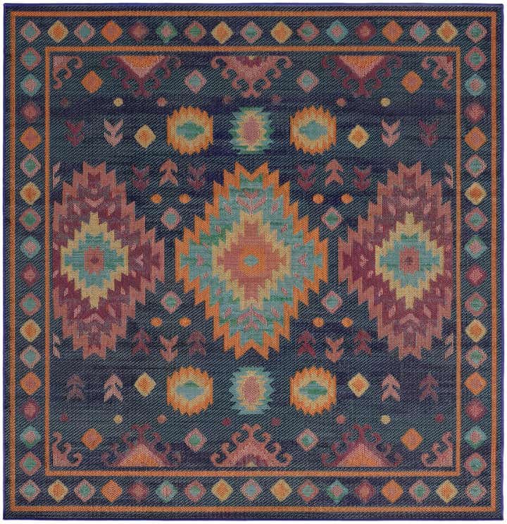 7' 10 x 7' 10 Easy-Clean Baja Indoor / Outdoor Square Rug