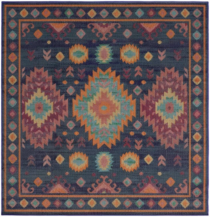 Detail image of 7' 10 x 7' 10 Easy-Clean Baja Indoor / Outdoor Square Rug