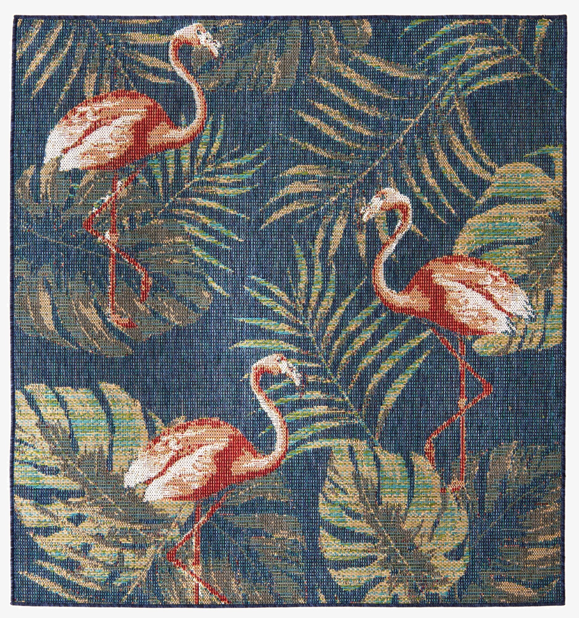 5' 3 x 5' 3  Washable Baja Indoor / Outdoor Square Rug