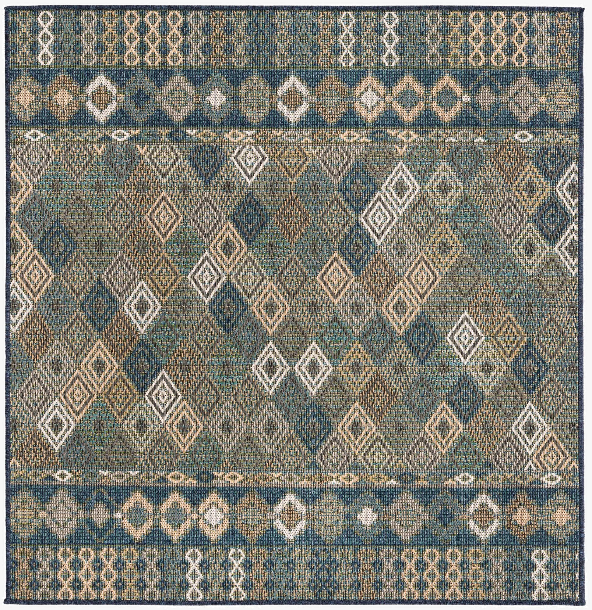 160cm x 160cm  Washable Baja Indoor / Outdoor Square Rug