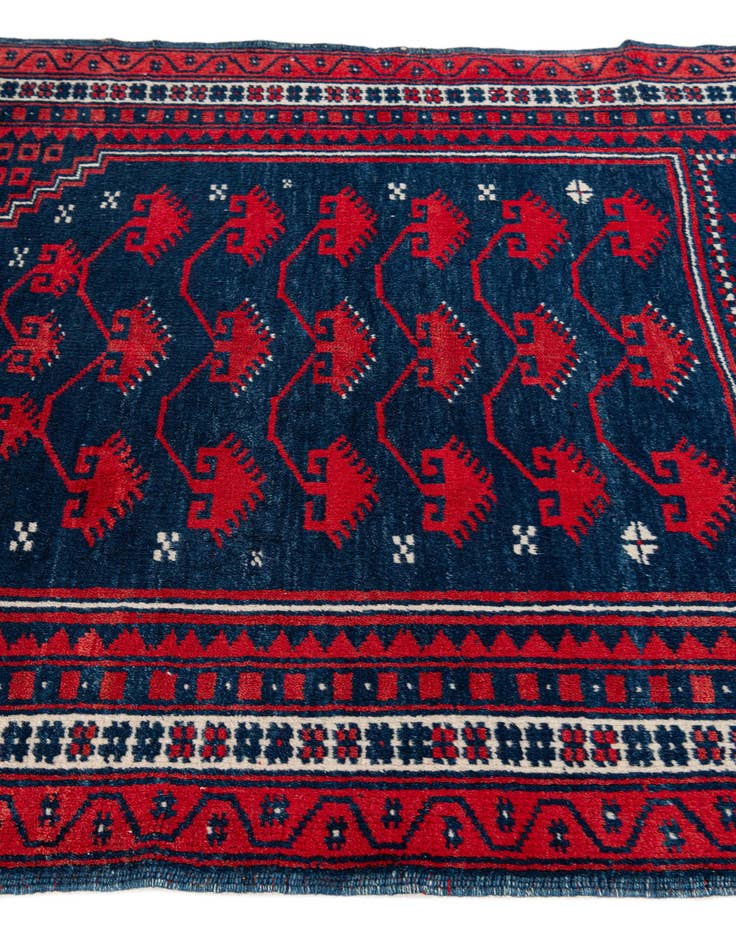 Detail image of 2' 8 x 3' 3  Hand Knotted Balouch Persian Wool Square Rug