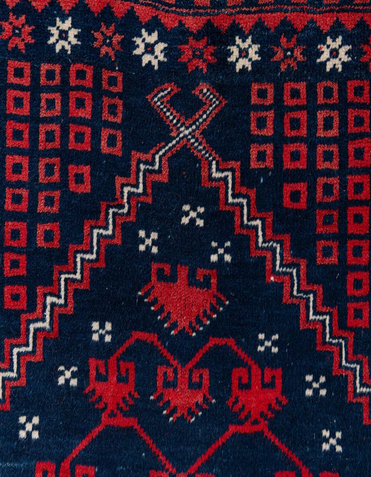 Detail image of 2' 8 x 3' 3  Hand Knotted Balouch Persian Wool Square Rug