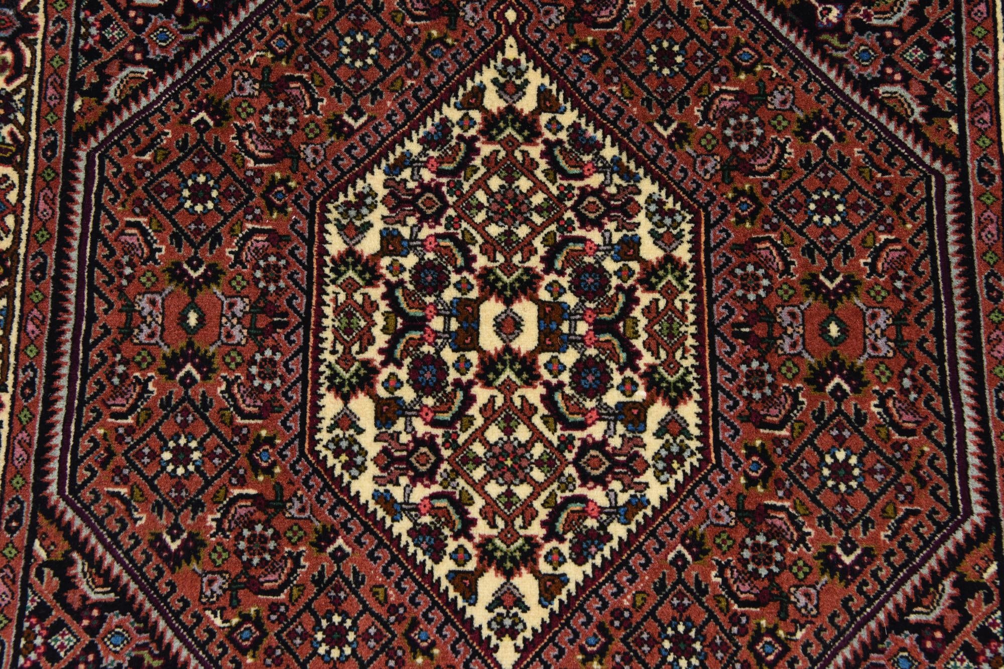 2' 7 x 3' 5 Hand Knotted Bidjar Persian Wool Square Rug