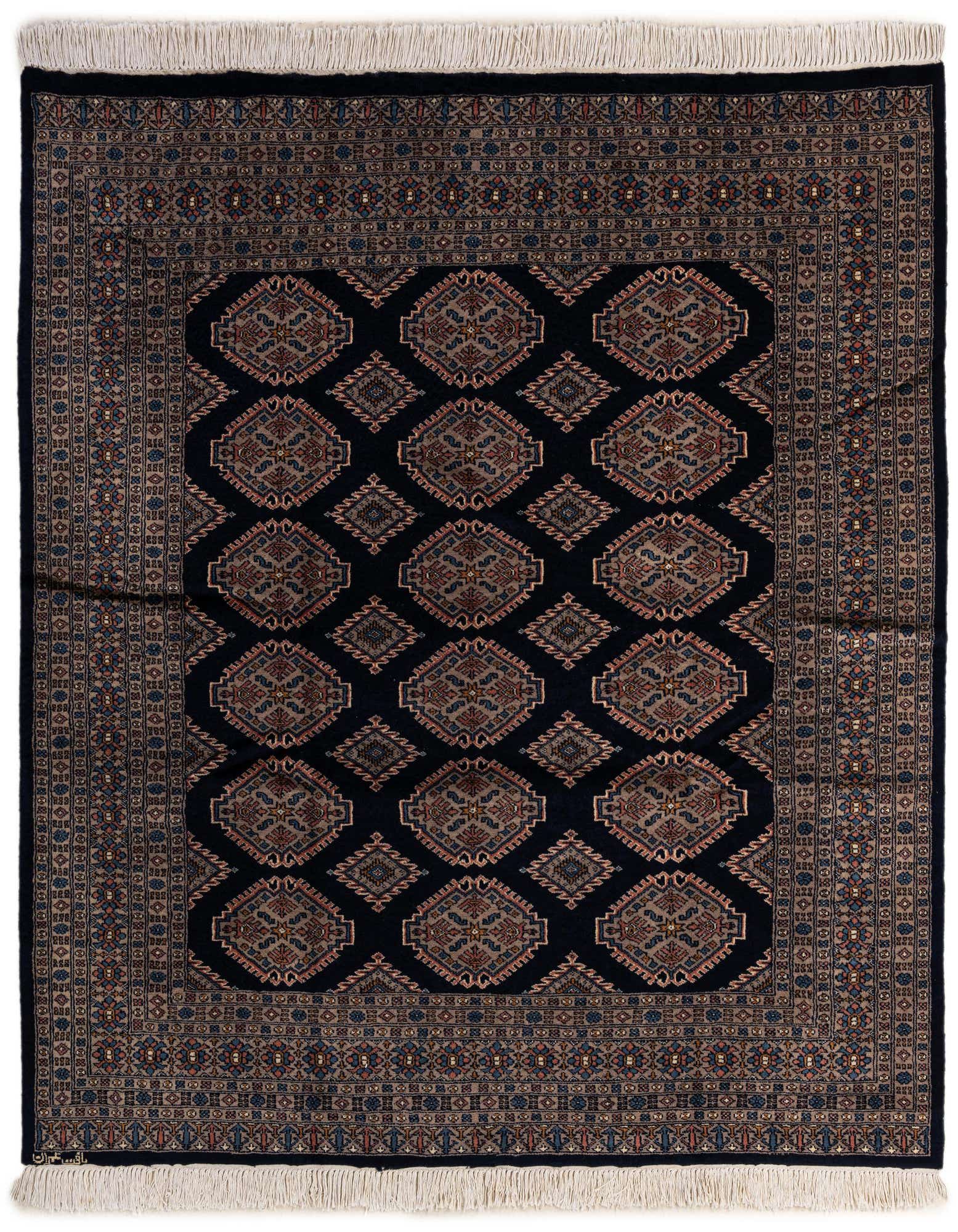 Primary image 6' 4 x 6' 8  Hand Knotted Bokhara Oriental Wool Square Rug