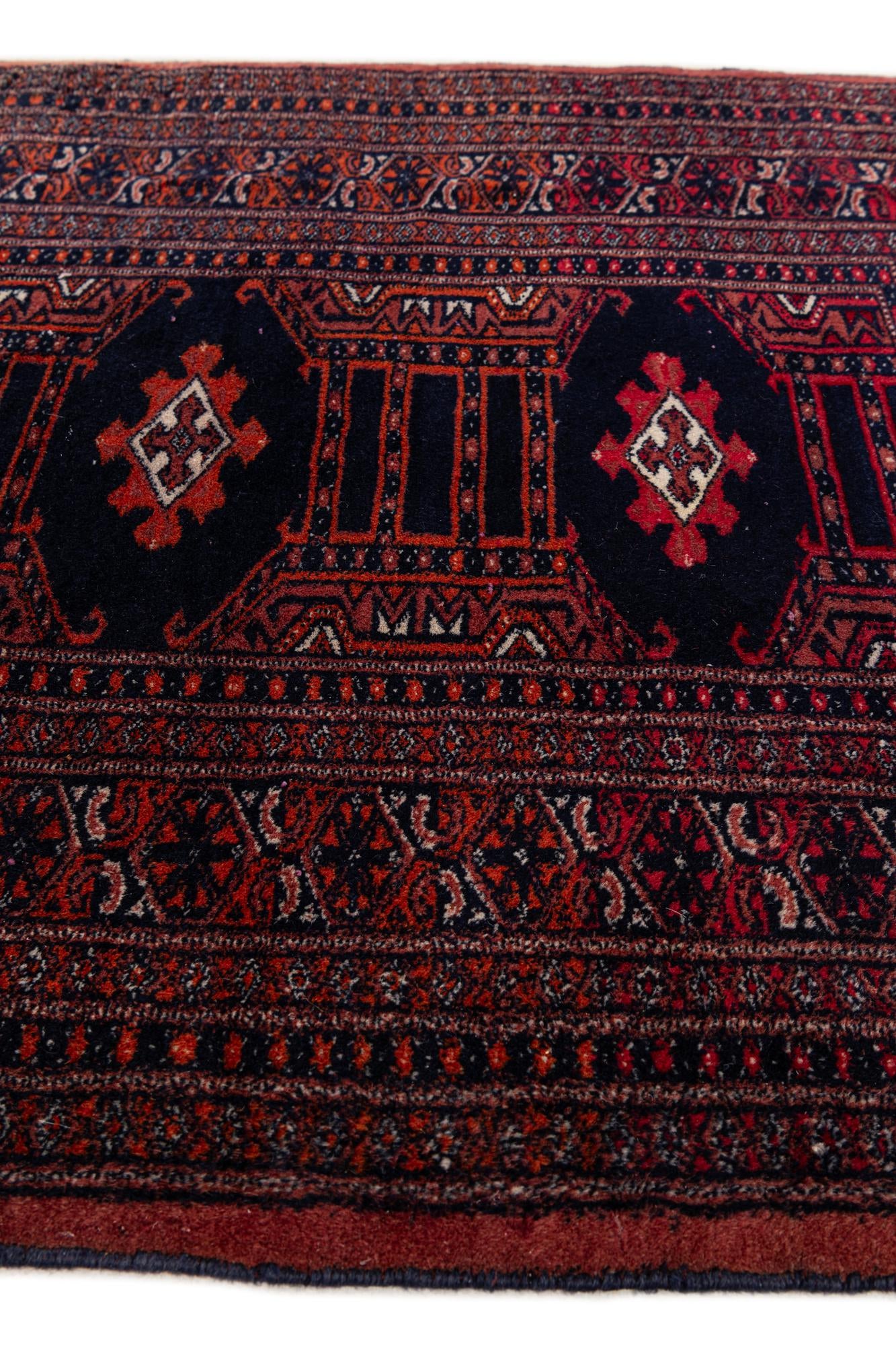 2' 9 x 3' 5 Hand Knotted Bokhara Oriental Wool Square Rug