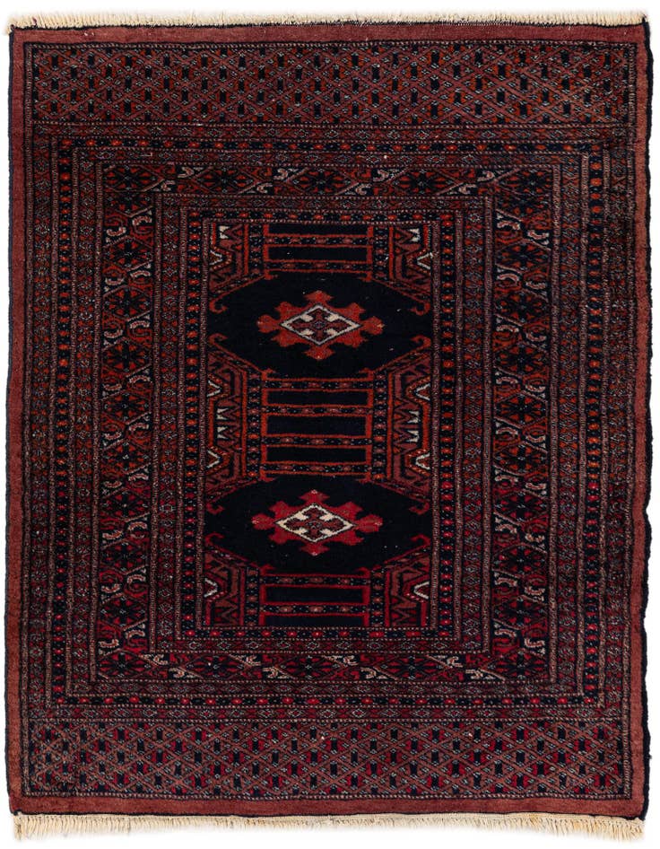 Detail image of 2' 9 x 3' 5 Hand Knotted Bokhara Oriental Wool Square Rug