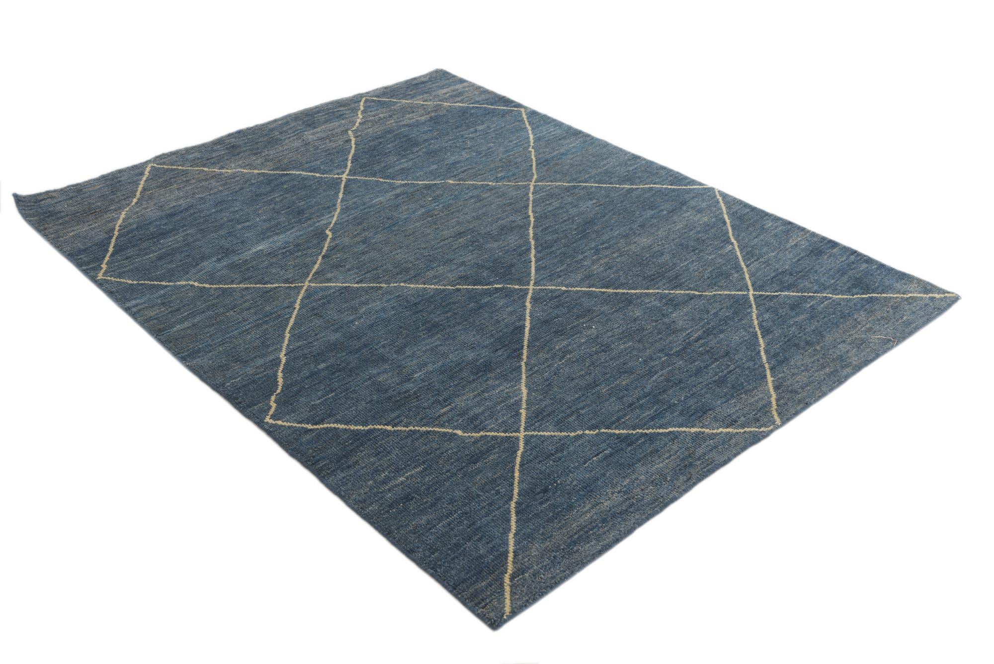 5' x 6' 4 Hand Knotted Darya Wool Square Rug