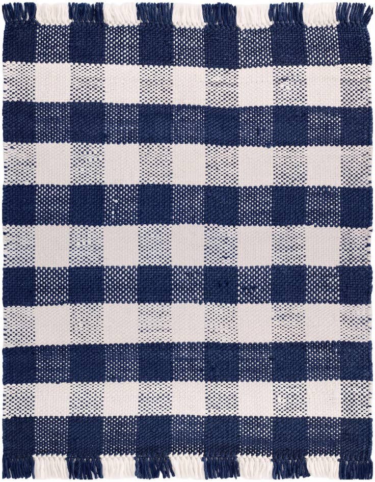 Detail image of 5' 3 x 5' 3 Easy-Clean Eco Plaid Washable Indoor / Outdoor Square Rug