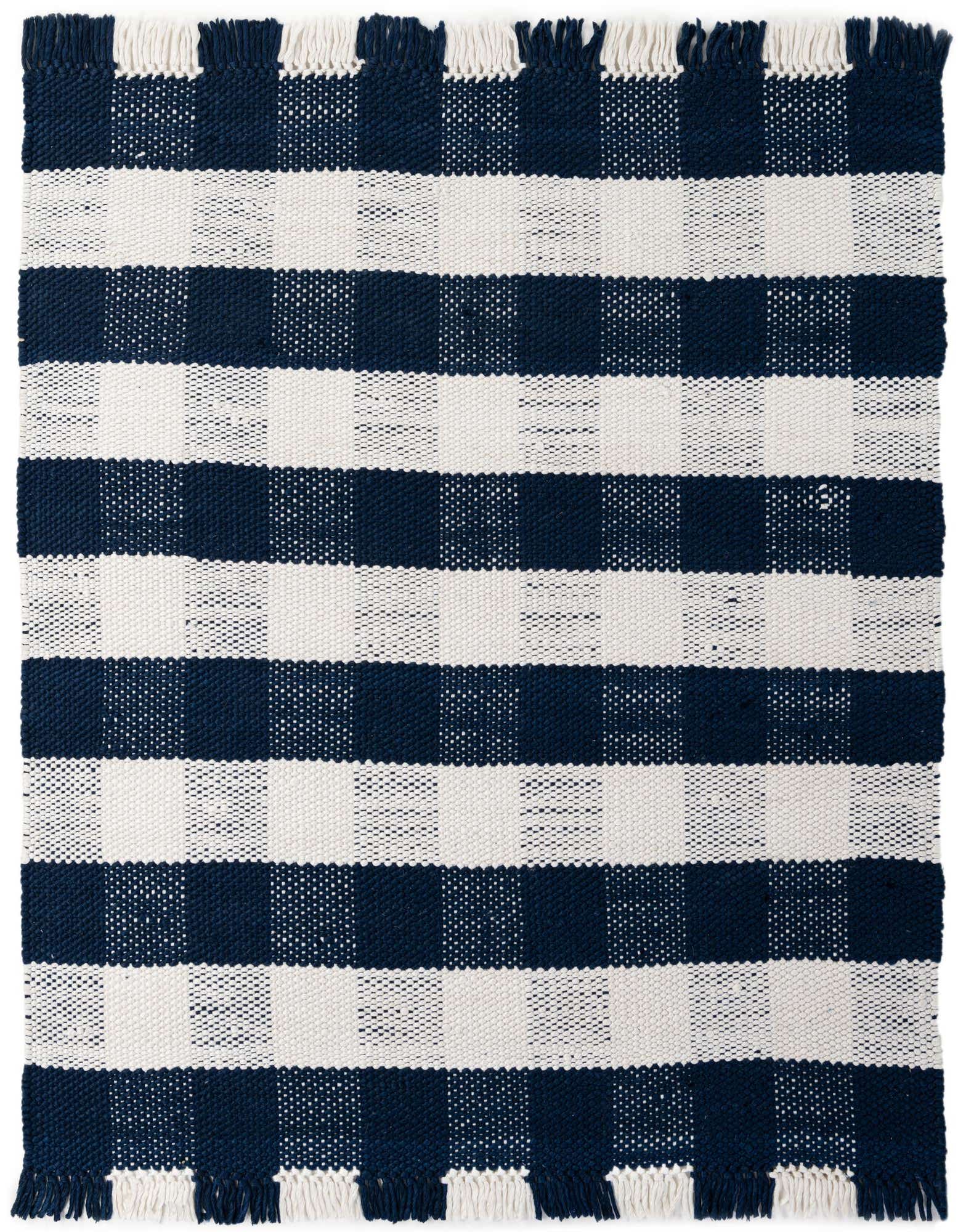 6' x 6' Easy-Clean Eco Plaid Washable Indoor / Outdoor Square Rug
