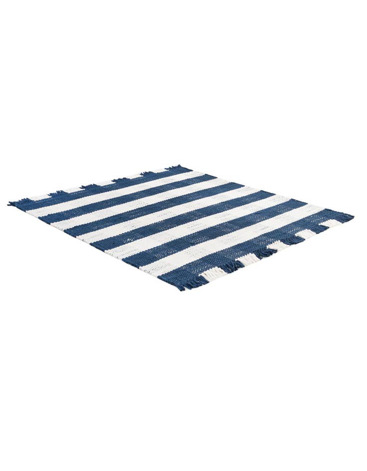 Detail image of 6' x 6' Easy-Clean Eco Plaid Washable Indoor / Outdoor Square Rug