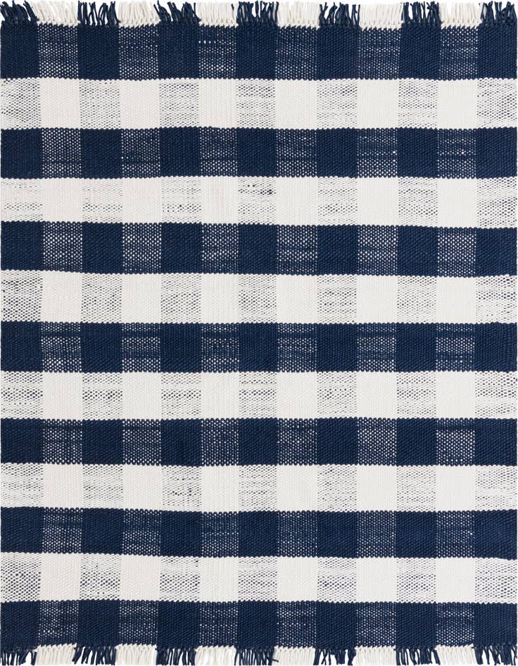Detail image of 7' 10 x 7' 10 Easy-Clean Eco Plaid Washable Indoor / Outdoor Square Rug