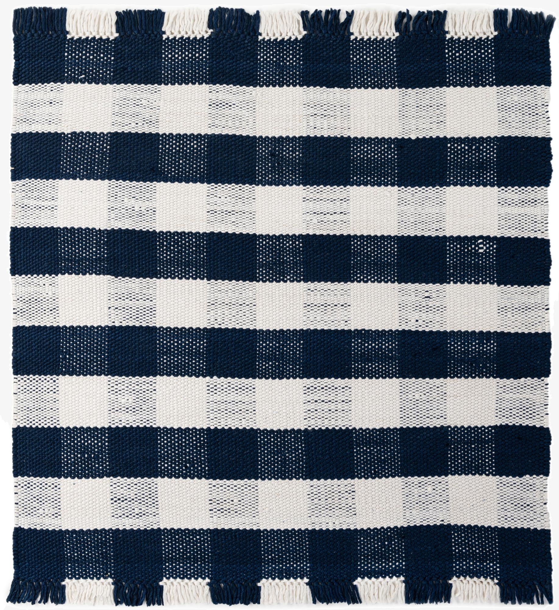 6' x 6' Eco Plaid   Washable Indoor / Outdoor Square Rug