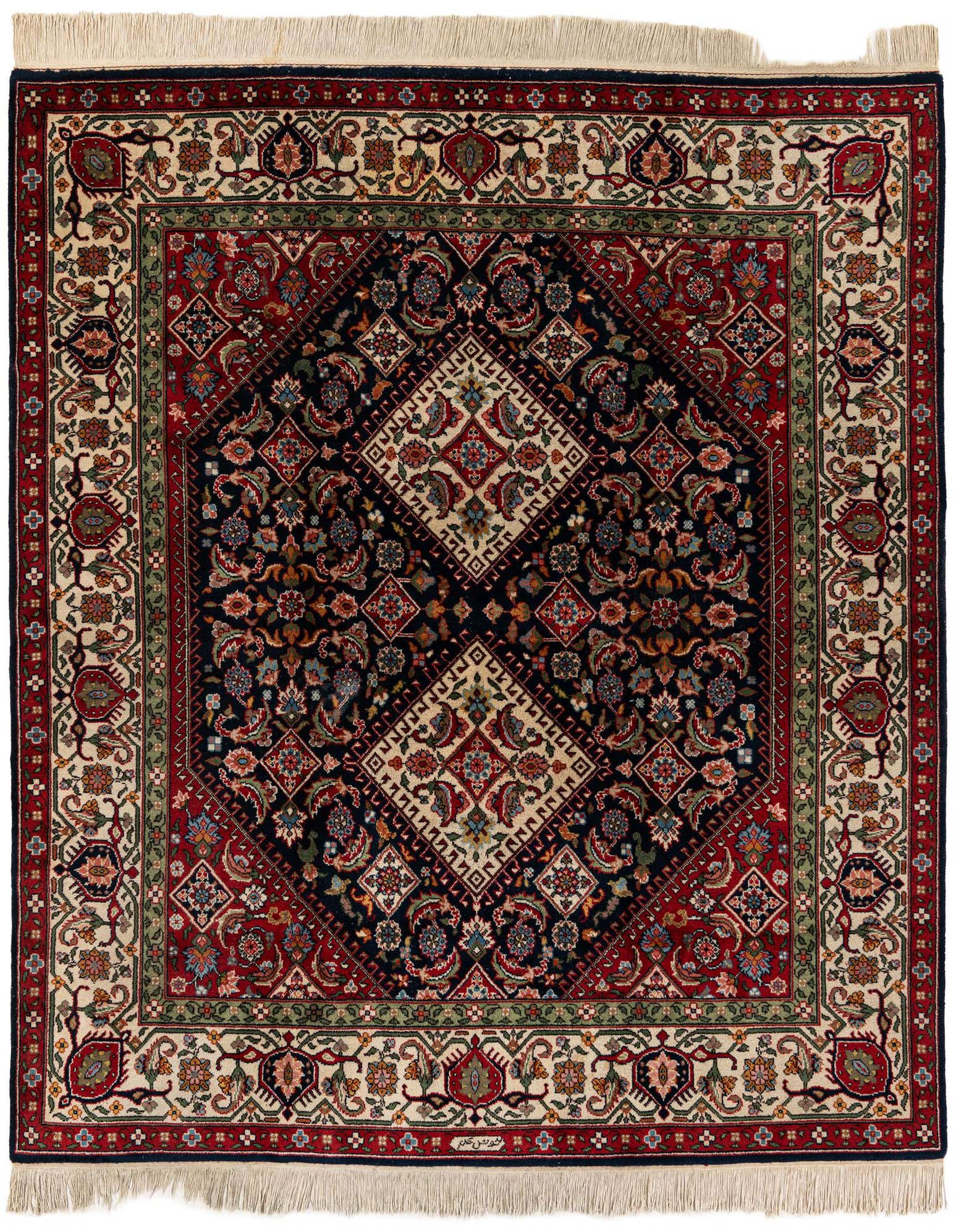 7' 5 x 8' 8 Hand Knotted Farahan Oriental Wool Square Rug