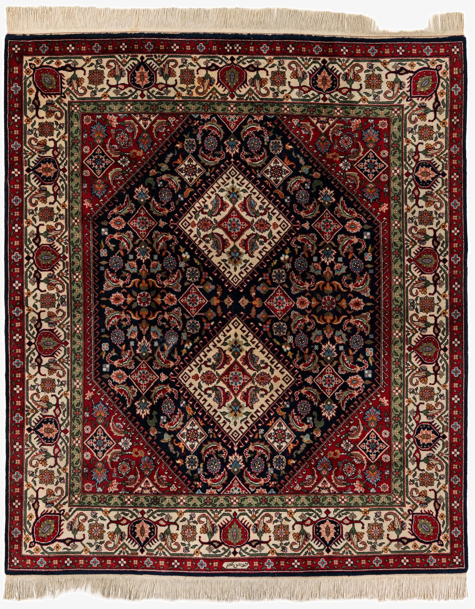 7' 5 x 8' 8  Hand Knotted Farahan Oriental Wool Square Rug