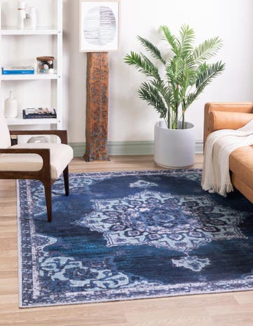 5' 3 x 5' 3 Washable Francesca Square Rug