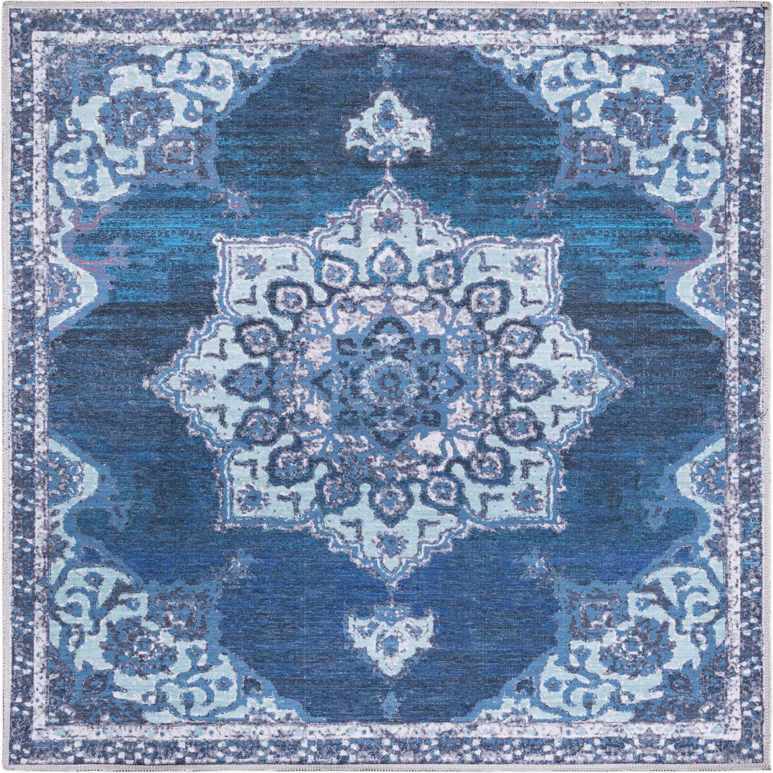 5' 3 x 5' 3 Washable Francesca Square Rug