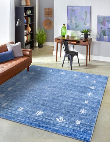 Navy Blue Gabbeh Square Rug