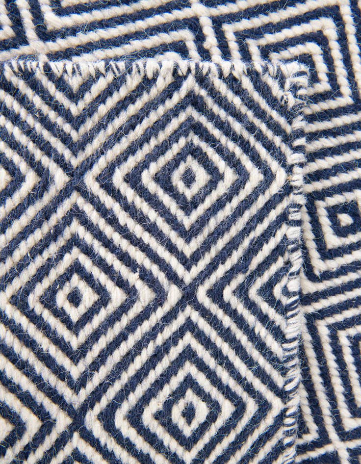 Detail image of 10' x 10' Hand Woven Geo Trellis Flatweave Square Rug