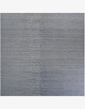 Navy Blue Hand Woven Geo Trellis Flatweave Square Rug