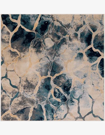 Navy Blue Gossamer Square Rug