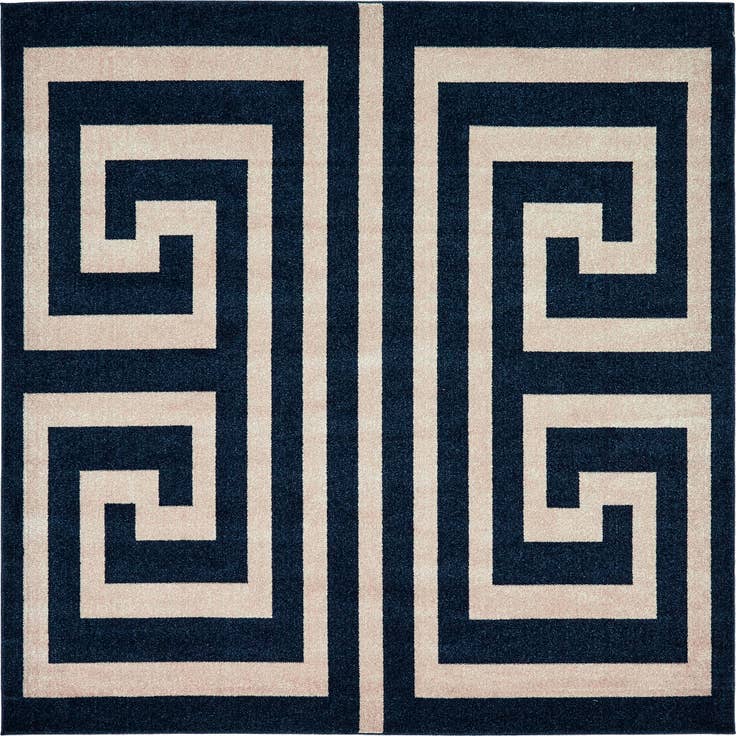 Detail image of 7' 10 x 7' 10 Greek Key Square Rug