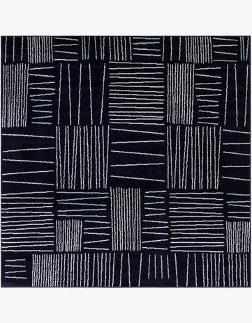 Navy Blue Hanahan Square Rug