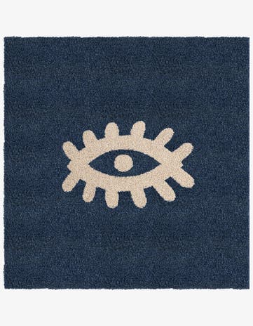 4' x 4' Handtufted Wool Square Rug